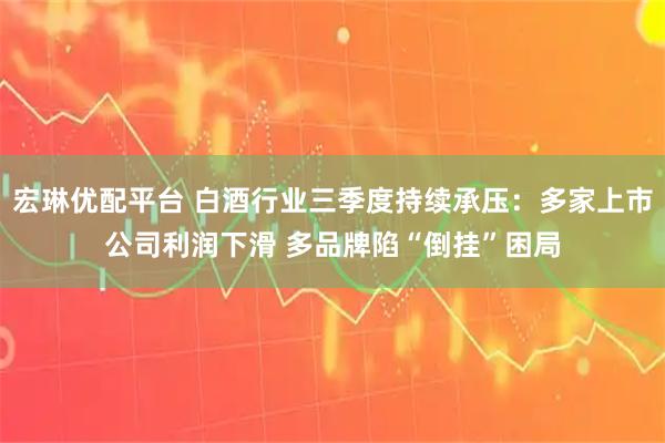 宏琳优配平台 白酒行业三季度持续承压：多家上市公司利润下滑 多品牌陷“倒挂”困局